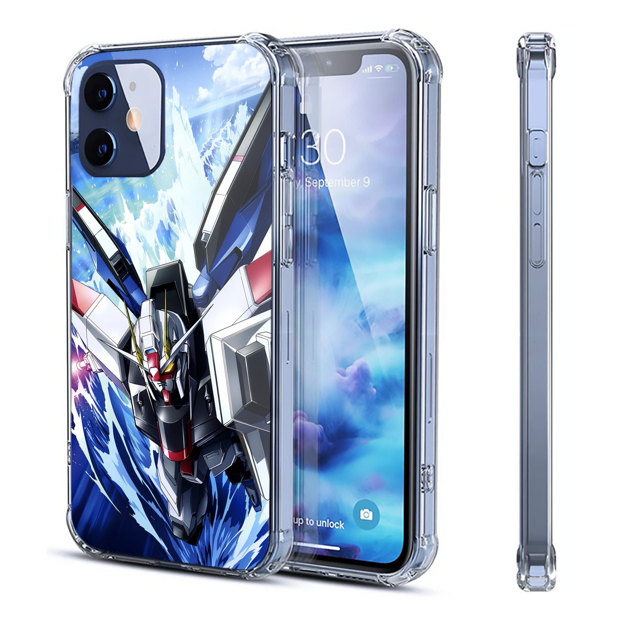 （画像用） 機動戦士ガンダム Mobile Suit Gundam 【iPhone 12シリーズ対応】透明スマホケース（クリアソフトケース）